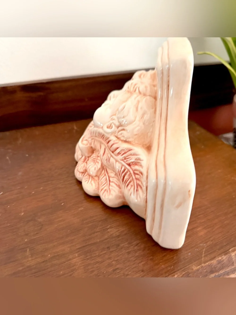 Vintage Cherub Angel Wall Shelf Sconce Ceramic Peach Pink Cottagecore 10.5x5”